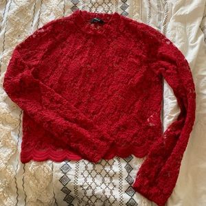 4 for $20 bundle! Lace Mock neck crop top